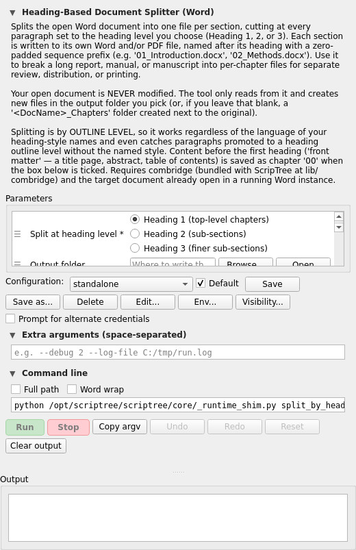 Screenshot 2 of Heading Splitter (Word)